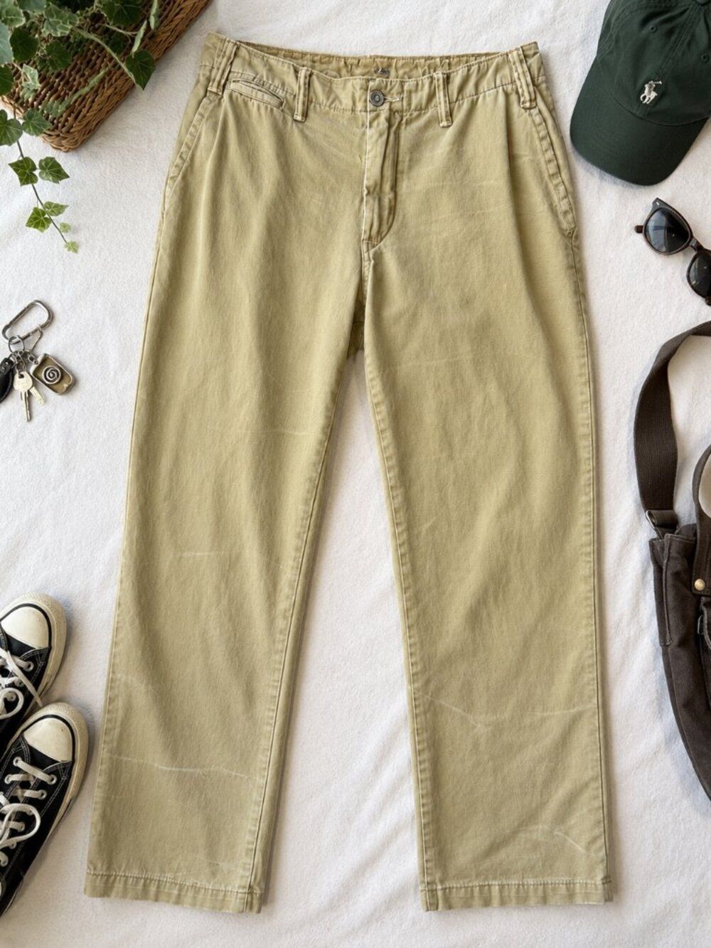 Polo Ralph Lauren Khaki Chino Pants 33x30 Straight Fit Vintage Preppy Skate Dad
